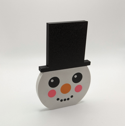 cute snowman hat by oakbuffalo13676 household decor snow person black orange red pink multi color white decoration 3d print model - Mito3D