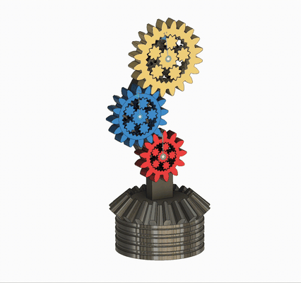 vástago robótica agitarse hilandero trofeo planetario estimular engranajes by vulcano suerte arte esculturas taza engranaje spurgear ganador equipo inquieto inquietos juguete 3d print model - Mito3D