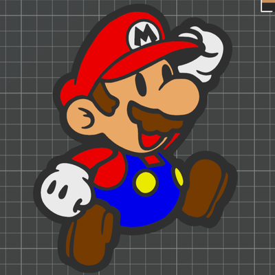 mario multi-color 3 mm wall art by omegapoint 2d videogame fun print nintendo 3d print model - Mito3D