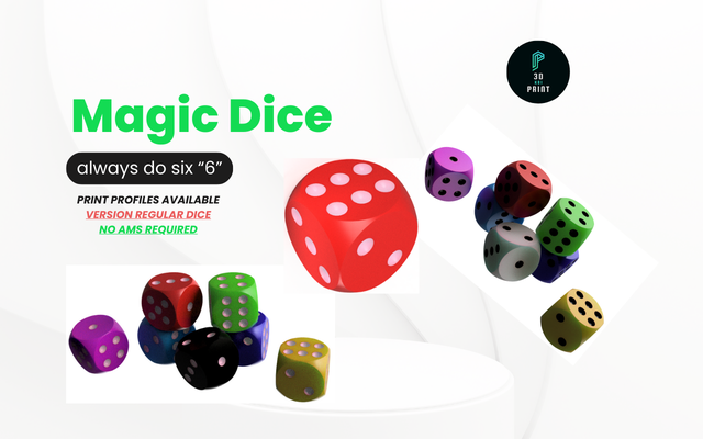 magic dice by 3dprint-k81 toys & games dicegame game harrypotter dices casino fortune tricks wizard witchcraft 3d print model - Mito3D