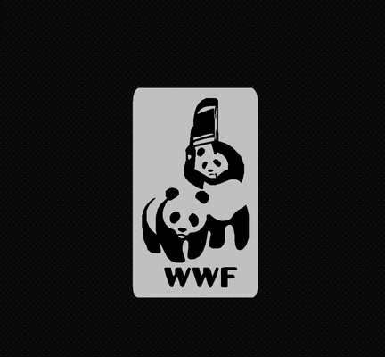 wwf panda ringen zeichen by dubmehard kunst logos humor komisch tier alf 3d print model - Mito3D