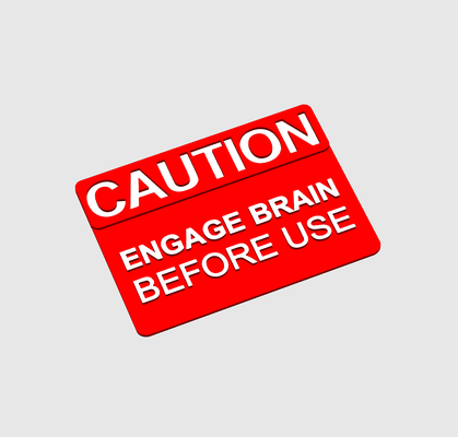 engager cerveau signe by dubmehard art panneaux logos relier mise garde avertissement danger humour drôle travail 3d print model - Mito3D