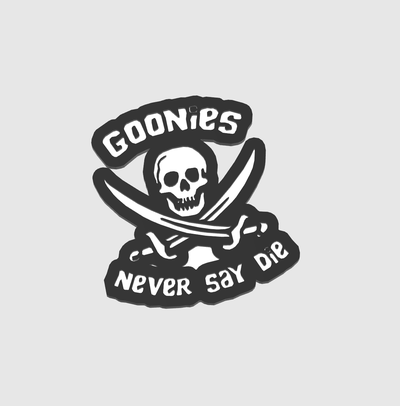 goonies fragmento distintivo by dubmehard arte moeda distintivos placa logotipo superpreguiça bicho preguiça 3d print model - Mito3D