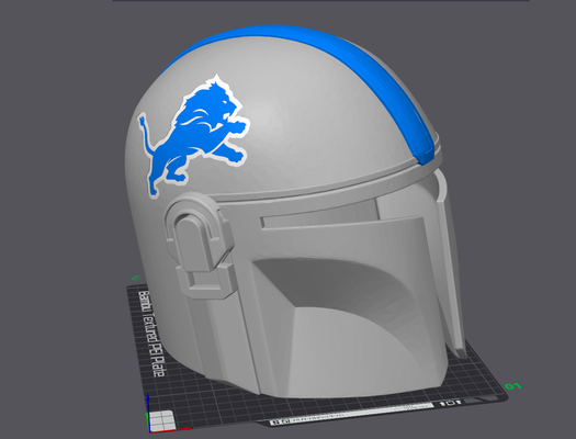 detroit aslanlar mandaloryalı kask yeniden karıştırılmış by duman kafesi sahne cosplays maskeler kasklar futbol nfl mando mandalyacı yıldız savaşları 3d print model - Mito3D