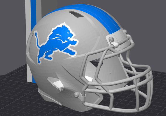 detroit aslanlar futbol kask yeniden karıştırılmış by duman kafesi hobi kendin yap spor açık havada nfl 3d print model - Mito3D