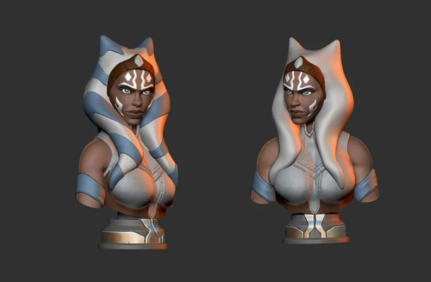 ahsoka tano by wekster juguetes juegos caracteres guerra galaxias busto mandaloriano 3d print model - Mito3D