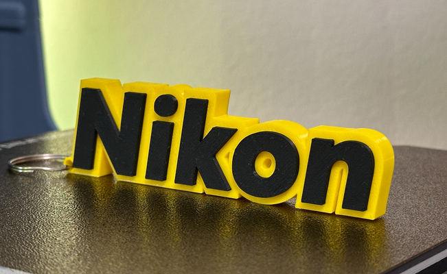 nikon logo keichain by carlo gatto arte segni loghi portachiavi 3d print model - Mito3D