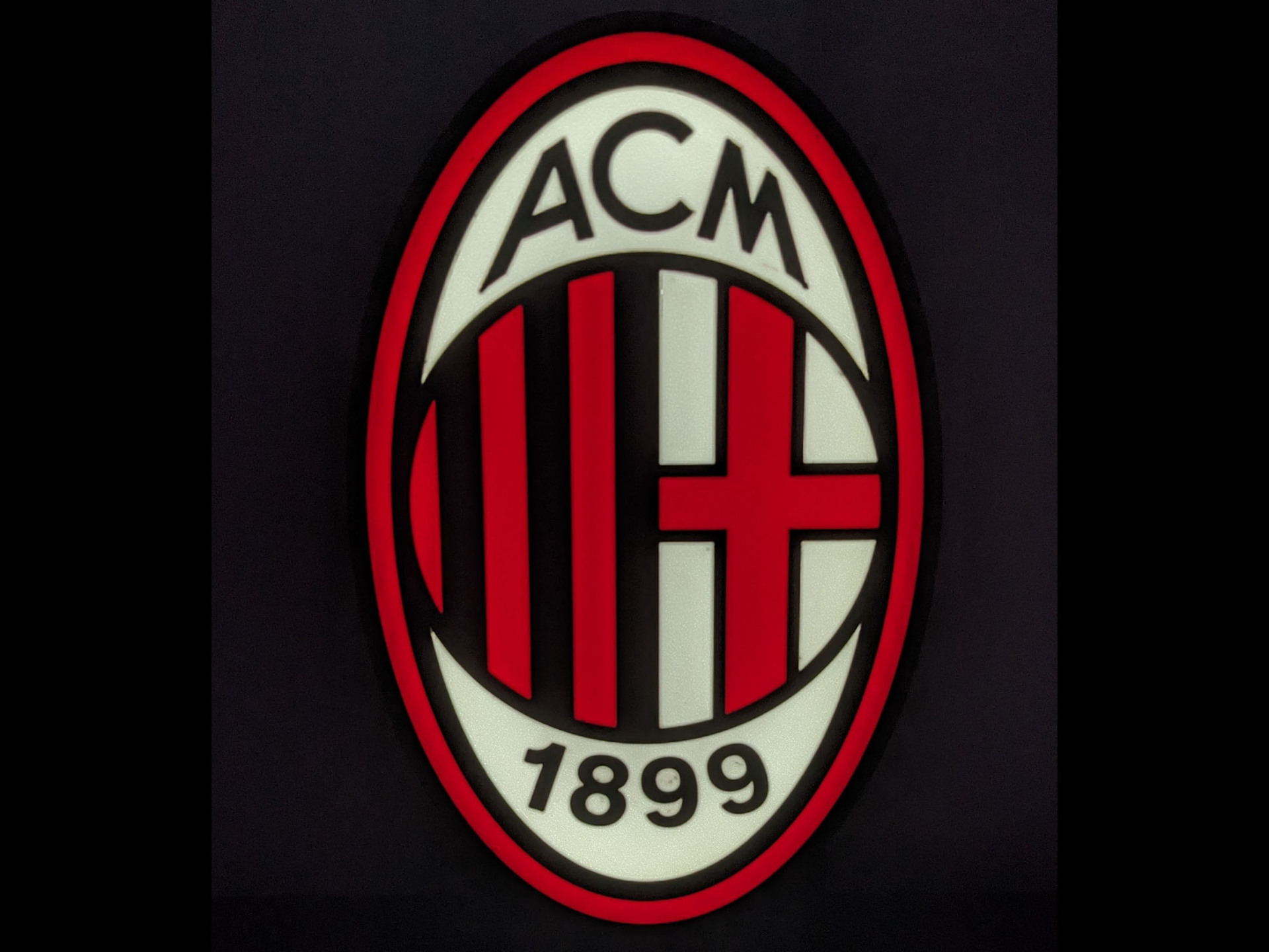 ac milan lightbox led lamp by silman3d art models acmilan soccer seriea logo light box ams multicolor 3D print model - Mito3D