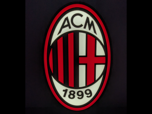 ac milán caja ligera led lámpara by silman3d arte modelos c milan fútbol serie logo ligero ams multicolor 3d print model - Mito3D