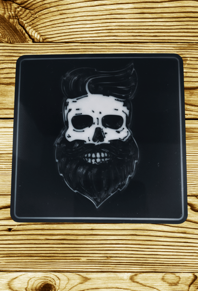 coaster beard skull by jean mi & household decor home fun creative 3d print model - Mito3D