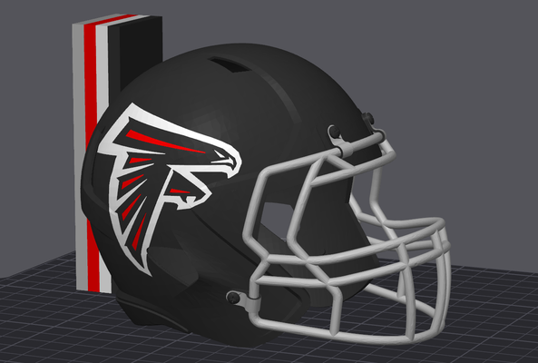 atlanta şahinler futbol kask yeniden karıştırılmış by duman kafesi hobi kendin yap spor açık havada nfl 3d print model - Mito3D