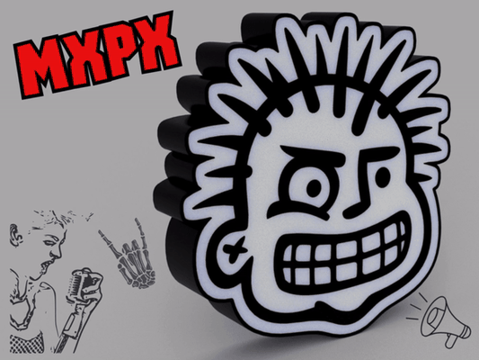 mxpx luce scatola by diuova arte segni loghi punk rock lightbox bandlogo 3d print model - Mito3D