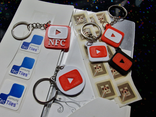 nfc anahtarlık youtube 2 renkler by bs 3d yazdır araçlar gadget'lar bs3dprint etiket nfctag llavero 3d print model - Mito3D