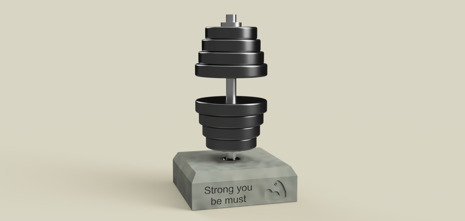 be stark trophäe by chipotle kunst skulpturen hantel fitnessstudio muskel 3D print model - Mito3D