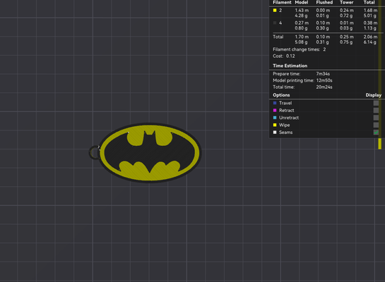 batman logotipo chaveiro by fikuss30 arte moeda distintivos dc 3d print model - Mito3D