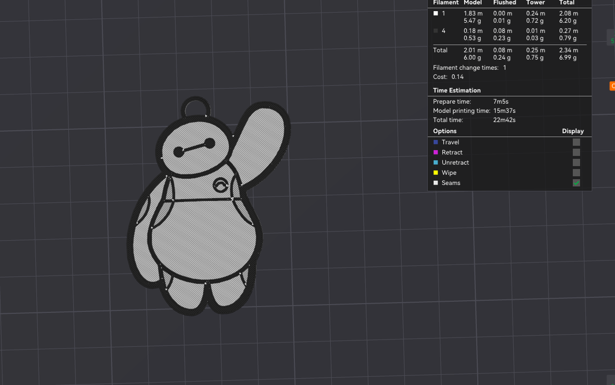 baymax llavero by fikuss30 arte moneda insignias 3D print model - Mito3D