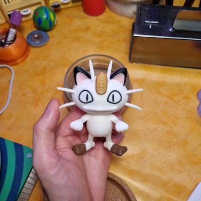 pokemon colored meowth by big simi toys & games characters team rocket pokeball poke ball red blue character blender blender3d multicolor ams cute fan cartoon cartooncharacter art collectible gift 3d print model - Mito3D