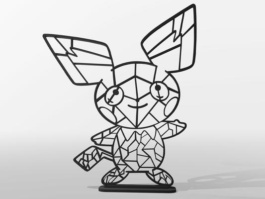 geometrisch poly pichu by geeks3d kunst skulpturen pokémon pikachu niedlich nostalgie easyprint stand dekor dekorativ dekoration game boy pc spiel geschenk anzeige 3d print model - Mito3D