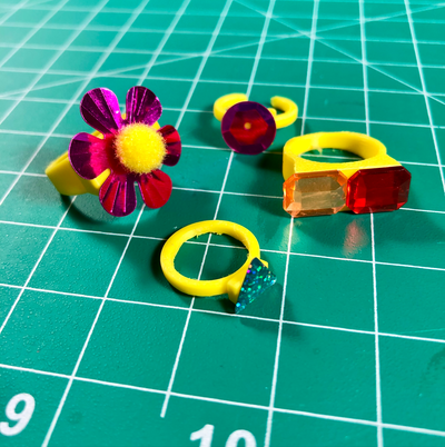 bague gamins artisanat by renardlanda mode bijoux jouer construire créer fleur 3d print model - Mito3D