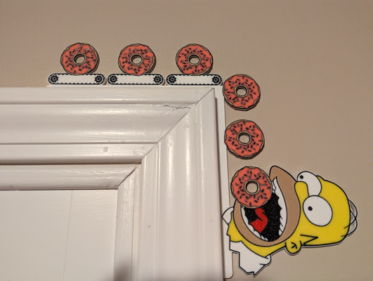 homer simpson's donuts door corner by dakjones82 household decor simpsons simpson animated tv decoration hanger funny art 3d print model - Mito3D