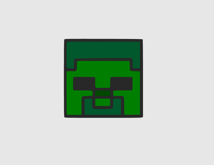 minecraft zumbi by dub1ns arte 2d jogos chaveiro chaveiros 3D print model - Mito3D