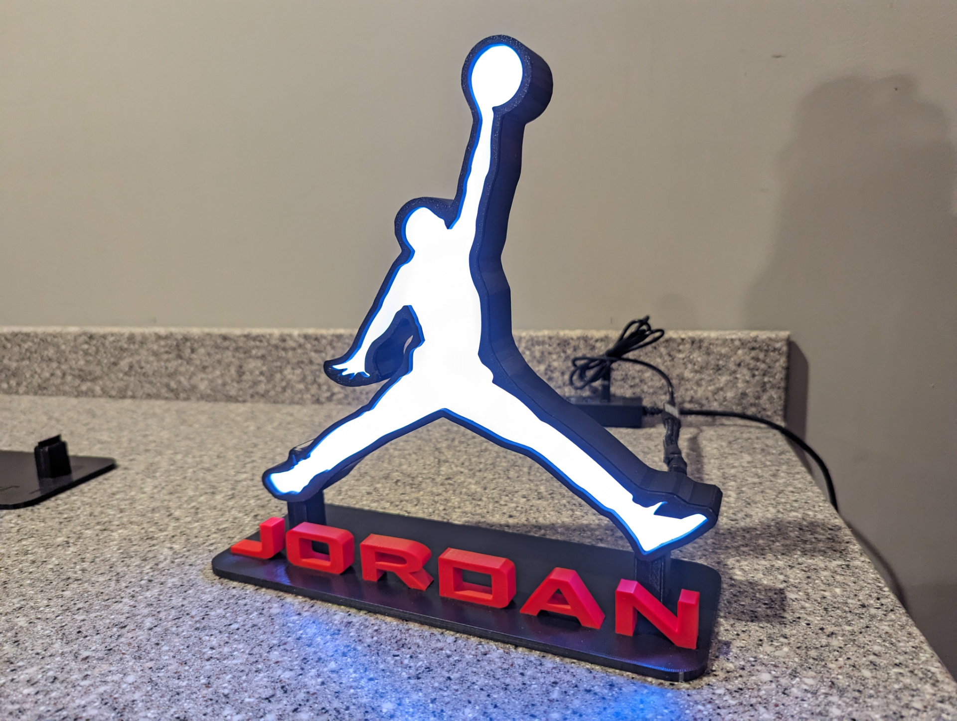 air jordan jumpman lightbox 3d faceplate by dakjones82 art signs & logos logo nike mj jordans shoe led display sign michael 3D print model - Mito3D