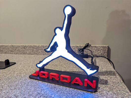 ar jordânia saltador caixa luz 3d placa frontal by dakjones82 arte sinais logotipos logotipo nike mj sapato conduziu exibição michael 3d print model - Mito3D