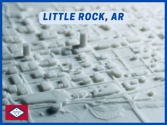 rock ar - tiny 3d city by 3dfolio miniatures architecture mini stl arkansas kansas litte walmart capitol of river topo topography toporgaphic osm blender terrain townscape cityscape minature dowtown urban area 3d print model - Mito3D