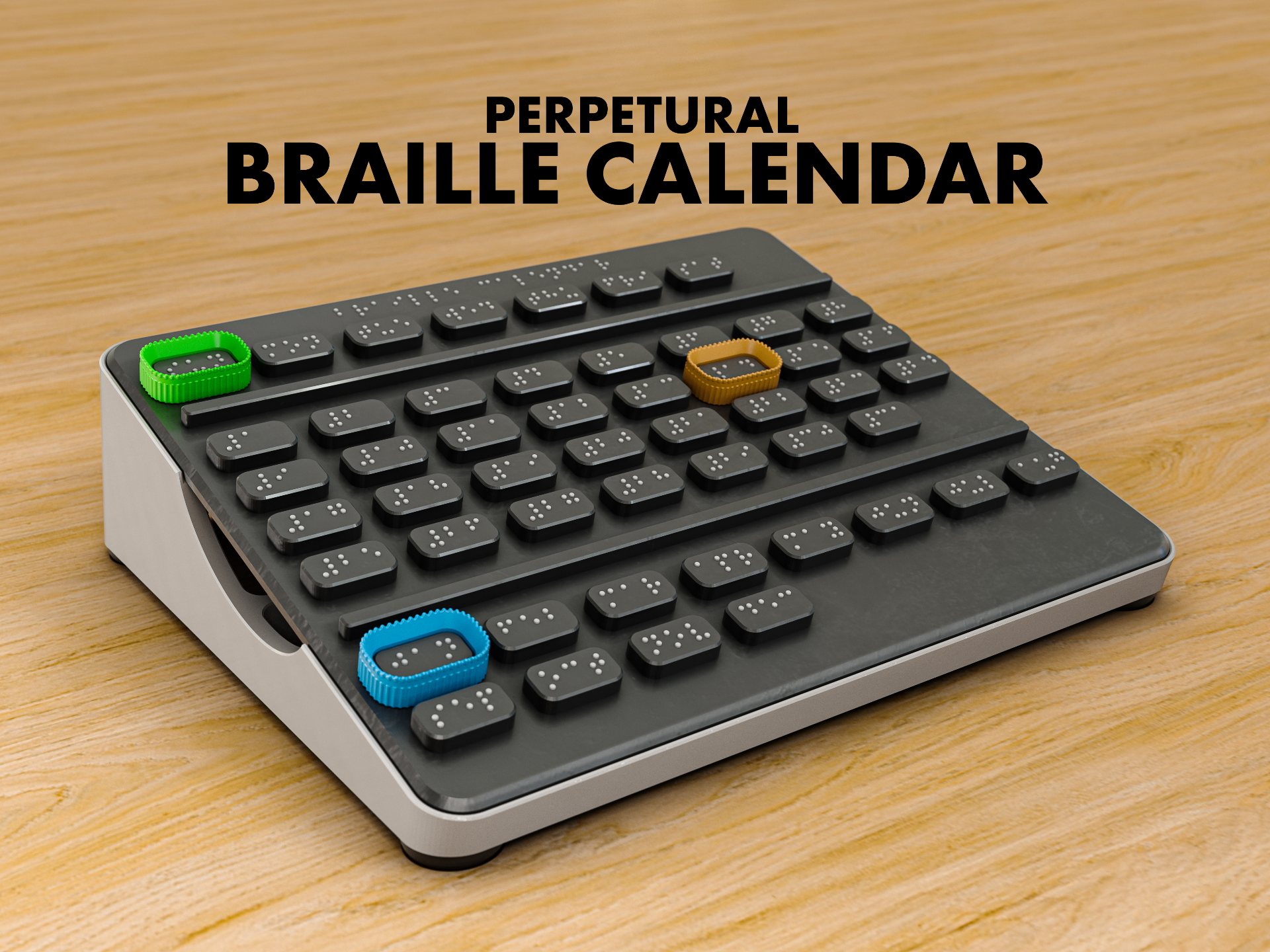 perpetuo tattile braille calendario by miserabilmente formazione scolastica modelli disabilitato calendar2024 braille apprendimento educativo 3D print model - Mito3D