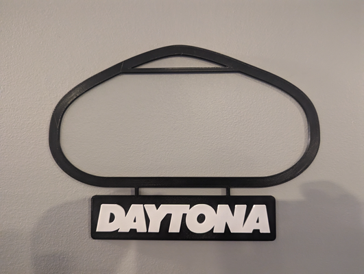 daytona uluslararası yarış pisti oval by dakjones82 ev halkı dekor nascar izlemek duvar sanat harita anahat 3d print model - Mito3D