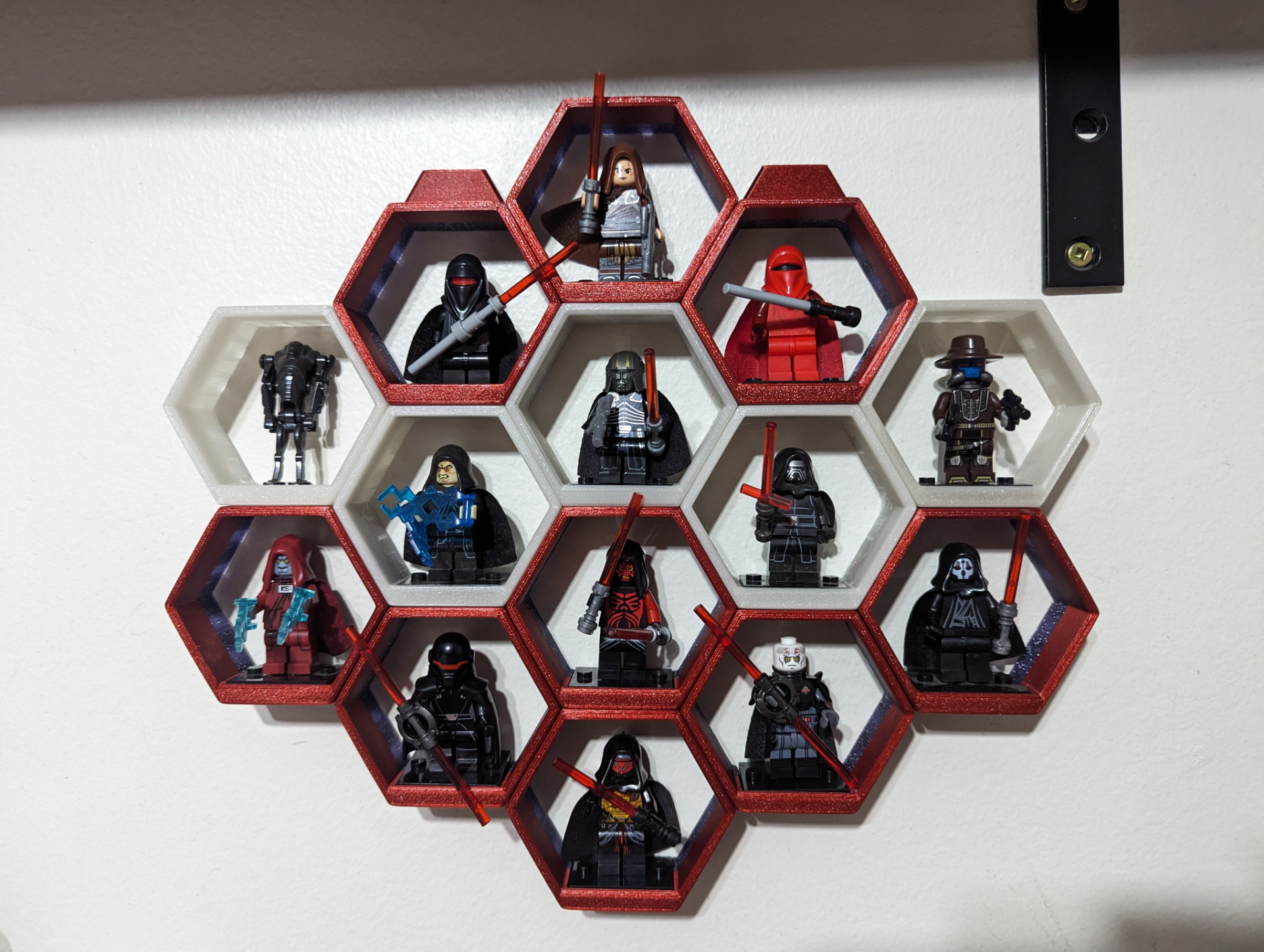 hex mini figurine wall mount display by k2thestank tools organizers brick miniture 3D print model - Mito3D