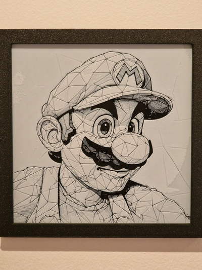 mario parete arte by madness3d 2d metà viaggio fucina cappelli 3d print model - Mito3D