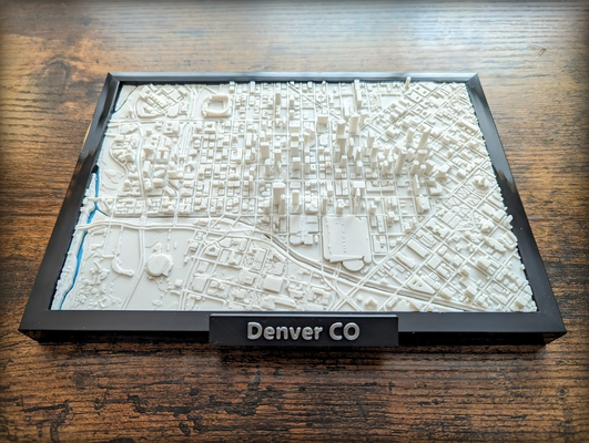 denver colorado 3d miniatura by jarvijar miniaturas arquitectura co estados unidos cuadro ciudad paisaje urbano terreno geografía mapa montañas rocosas avalancha modelo mini 3d print model - Mito3D