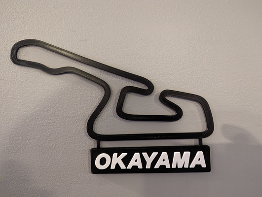 okayama international circuit by dakjones82 household decor racing track map outline wall art race 3d print model - Mito3D