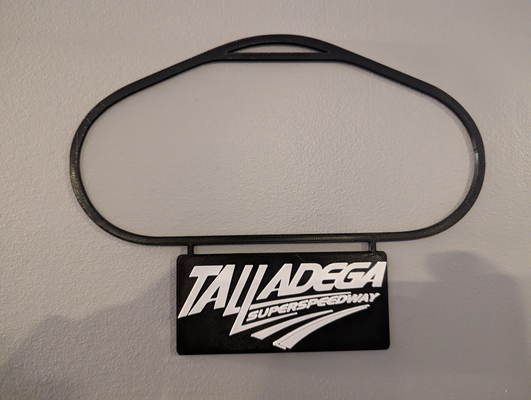 talladega superspeedway track map nameplate by dakjones82 household decor talladege nascar outline wall art racing race 3d print model - Mito3D