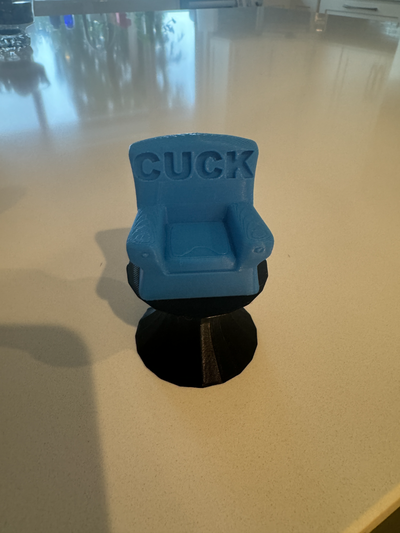 cuck sedia premio by aspettare arte segni loghi divertente trofeo bavaglio regalo 3d print model - Mito3D