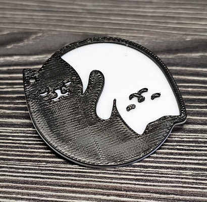 yin yang gato llavero by lbllab3d miniaturas animales mascota 3d print model - Mito3D