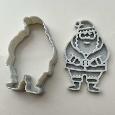 santa cookie cutter matching stamp by claybox3d household festivities 3d print model - Mito3D