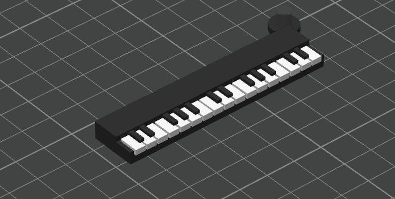 tastiera portachiavi by tyler13 passatempo fai musica pianoforte chiave accessorio 3d print model - Mito3D