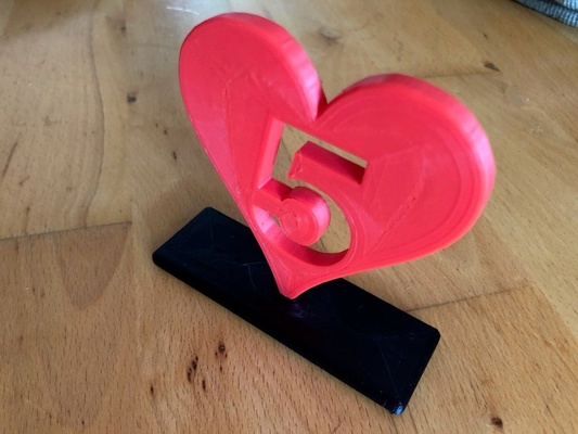 5 year heart trophy by dd3d prints art signs & logos love anniversary thingiverse 3d print model - Mito3D