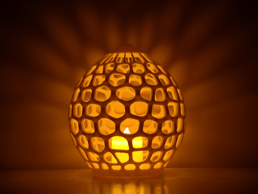 voronoi lamp - cage by archork generative 3d model my vase lampshade shade candle tea light support tealight holder led 3d print model - Mito3D