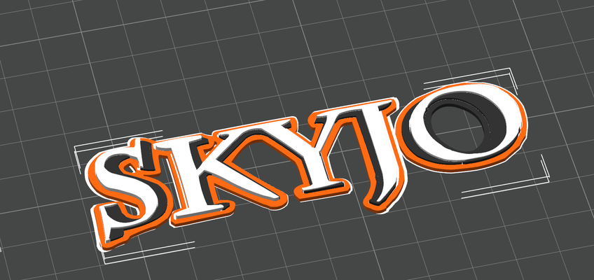 3d skyjo logotipo projeto by joshua keim brinquedos jogos borda 3d print model - Mito3D