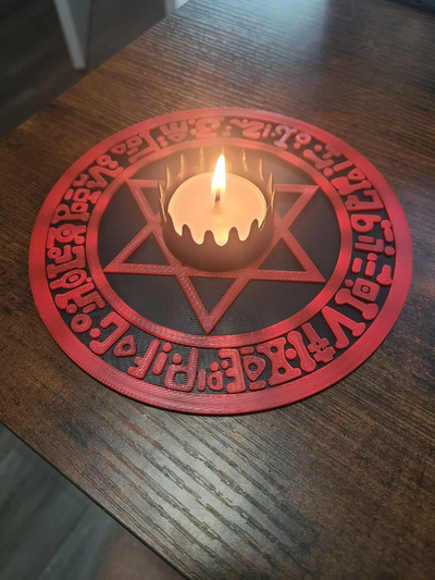 rituale tè luce titolare supporto by jkmayfield26 domestico arredamento tealight candela schermo buio demone demoniaco divertente decorare mistico sillabare procedura guidata 3d print model - Mito3D