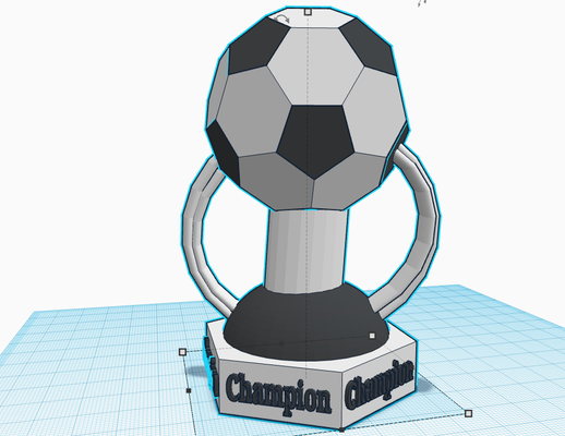 calcio trofeo by minestra papà 1234 arte sculture palla tema 3d print model - Mito3D