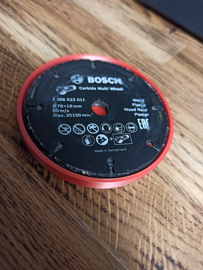 bosch angolo macinino disco titolare supporto gws 12v 76 by poi utensili gadget sicuro copertina guaina 76mm 3d print model - Mito3D