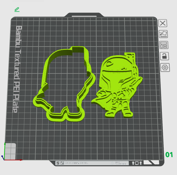 boba fett plätzchen cutter by schwarzer stern werkzeuge hand ausstechform krieg sterne küche zubehör handwerkzeug schnabel 3D print model - Mito3D