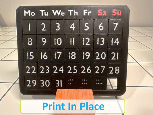 pocket sized puzzle 34 kalender dual purpose schreibtisch zubehörteil by fixoid spielzeuge spiele rätsel puzzle puzzle15 puzzle34 tasche taschenpuzzle taschenkalender 3d print model - Mito3D