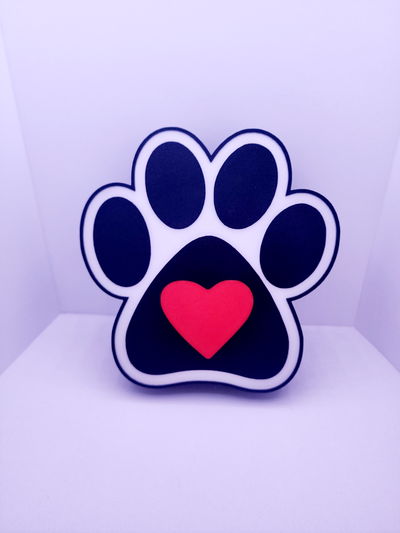 pawprint lightbox by j3dps art signs & logos dog paw heart light sign animal led 3d print model - Mito3D