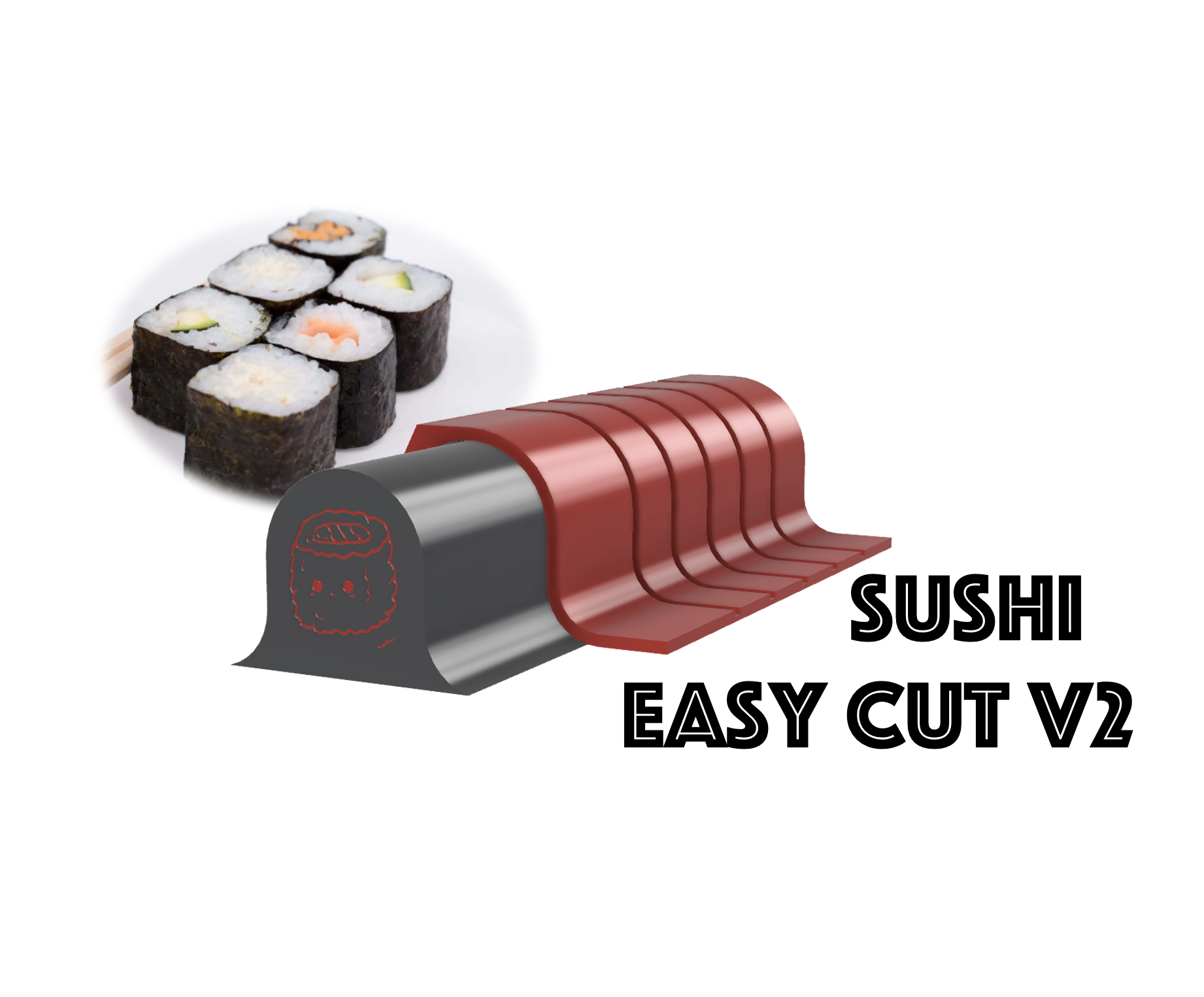 sushi fácil cortar v2 by mikeproch casa modelos máquina cortador restaurante criador 3D print model - Mito3D