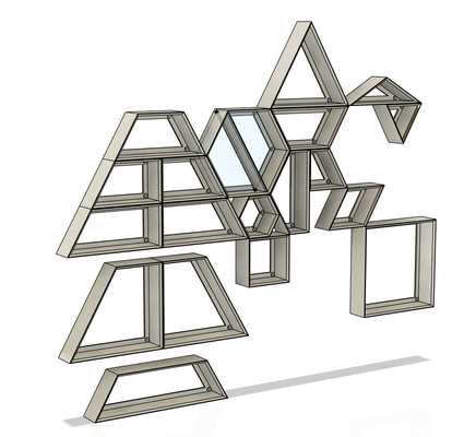 geometrico parete scaffali by adamo filipowicz domestico arredamento mensola 3d print model - Mito3D